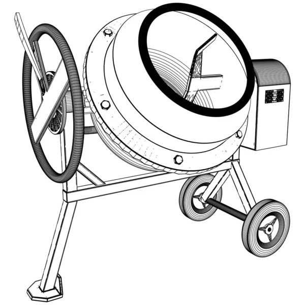 Vector Hormigonera Cemento Ilustración Aislado Sobre Fondo Blanco Una Ilustración — Vector de stock