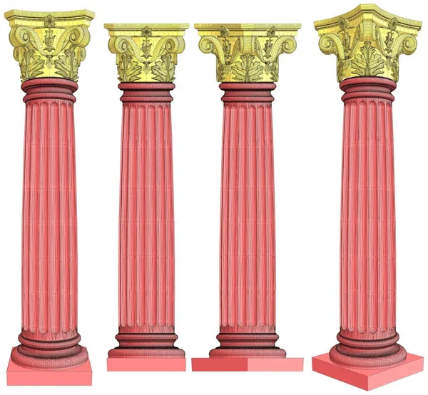 Columna Corintia Vector Ilustración Aislado Sobre Fondo Blanco Una Ilustración — Archivo Imágenes Vectoriales