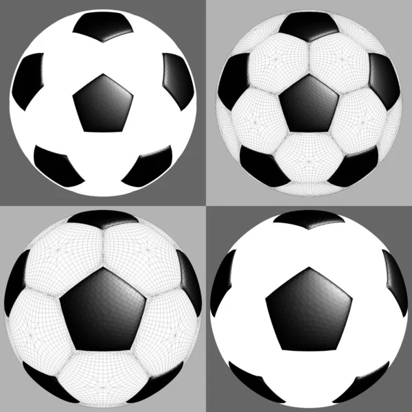 足球和足球瓢虫球传送器 在灰色背景下孤立的说明 足球的矢量图解 — 图库矢量图片