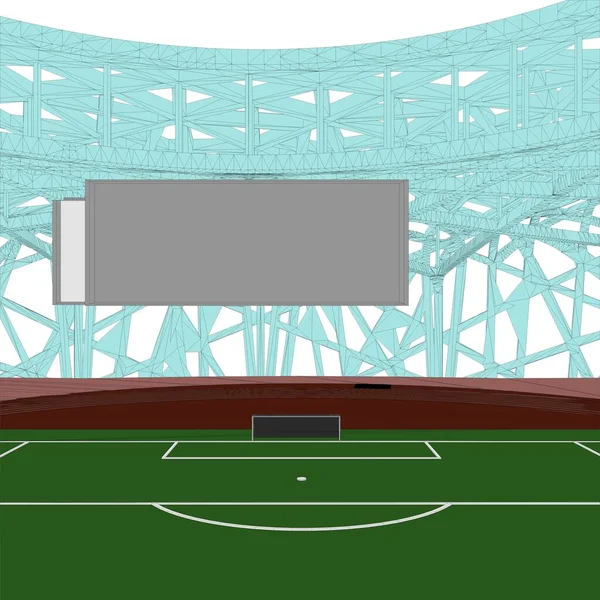 足球场的病媒 白色背景下的孤立说明 足球场的矢量图解 — 图库矢量图片