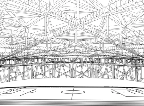 Fußballstadionvektor Illustration Isoliert Auf Weißem Hintergrund Eine Vektorillustration Eines Fußballstadions — Stockvektor