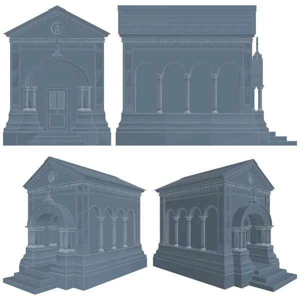 Vektor Hrobu Mauzolea Ilustrace Izolovaná Bílém Pozadí Vektorová Ilustrace Mauzolea — Stockový vektor