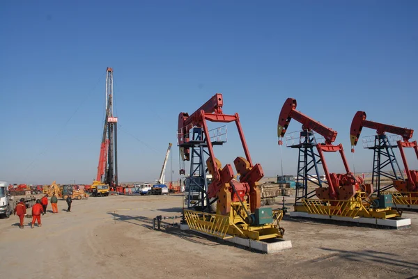 Kina petroleum daqing oljefält landskap, — Stockfoto