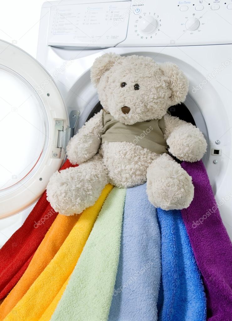 Washing machine, toy and colorful things to wash