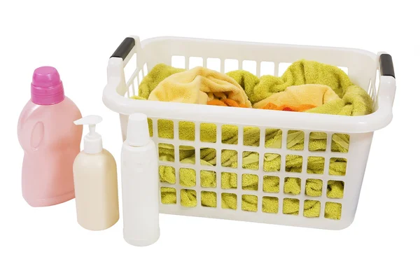 Wash colored laundry (isolated) — Stock Photo, Image