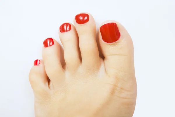 Red pedicure — Stock Photo, Image