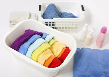 Wash colored rainbow laundry clipart