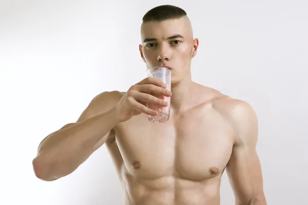 Man drink protein shake — Stock Photo, Image