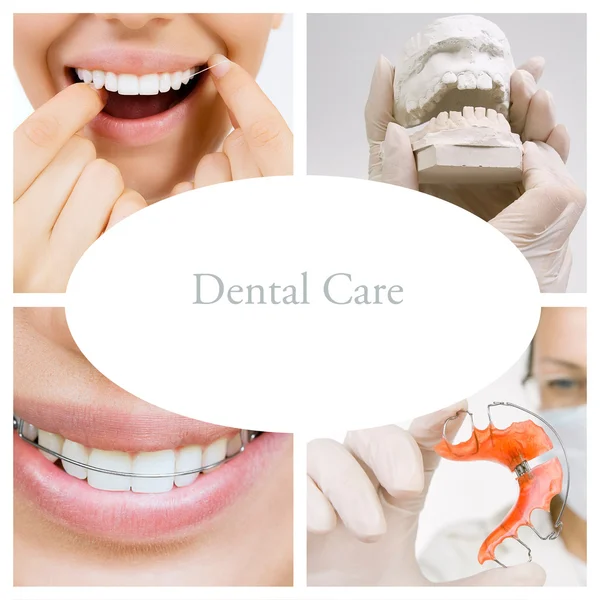 Collage de cuidado dental (servicios dentales) ) —  Fotos de Stock