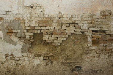 Eski tuğla duvar: Grunge duvar eski ev. Dokulu adam