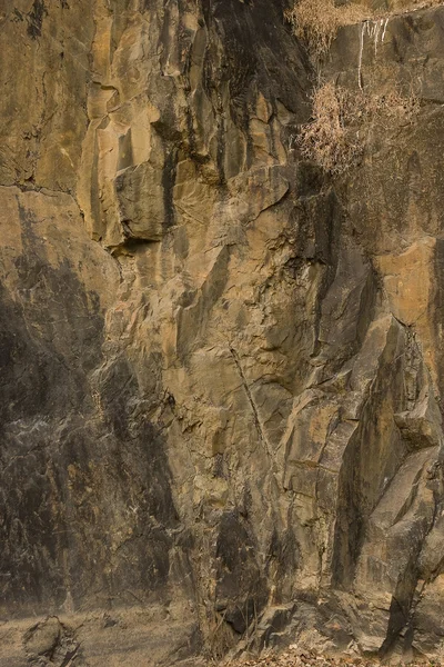 Dark brown rock texture. Stone background — Stock Photo, Image