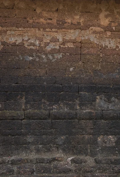 Antigua pared de ladrillo: Textura de ladrillo vintage oscuro —  Fotos de Stock