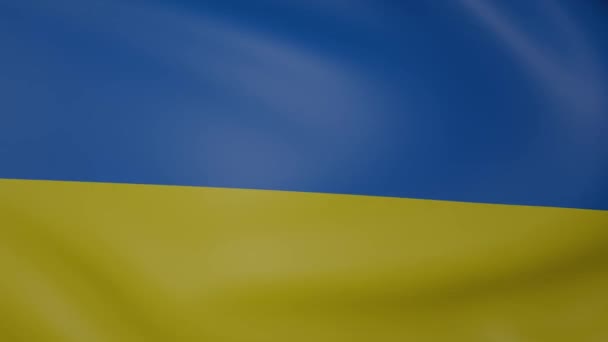 Bandeira nacional da Ucrânia - 4K Renderização 3D realista altamente detalhada — Vídeo de Stock