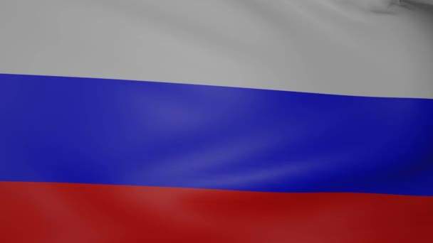 Государственный флаг России - 4К Высоко детализированный реалистичный 3D рендеринг — стоковое видео