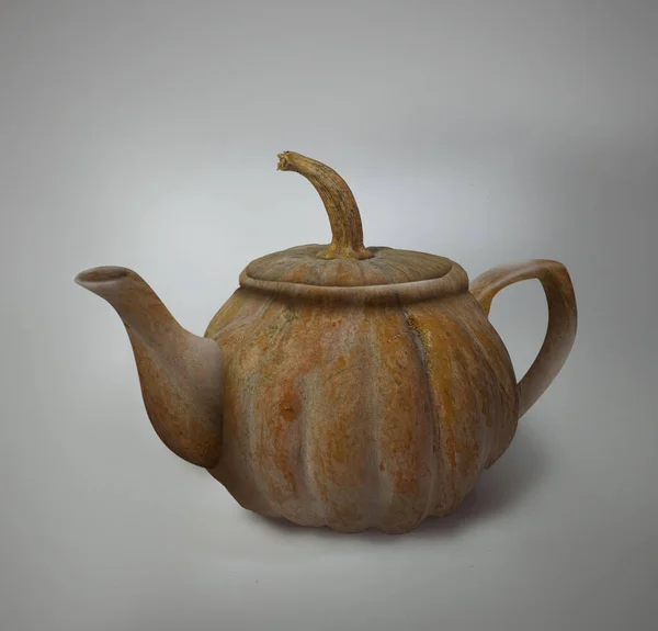 Tea Pot Old Pumpkin Digital Art Photography — Stock Photo, Image