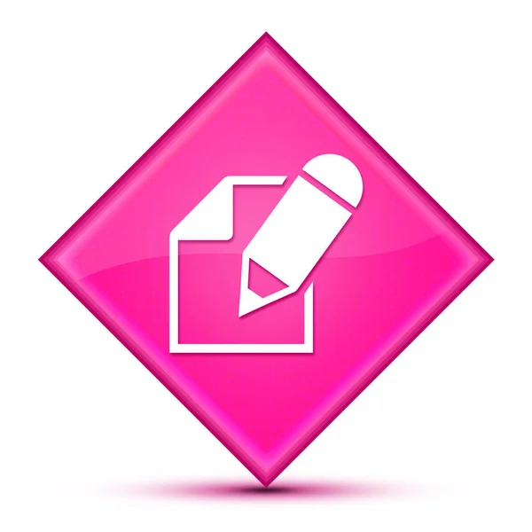 Pencil Book Icon Isolated Special Pink Diamond Button Abstract Illustration — Stock Photo, Image