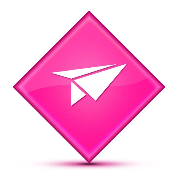 Иконка Ракеты Изолирована Специальной Розовой Алмазной Кнопке — стоковое фото