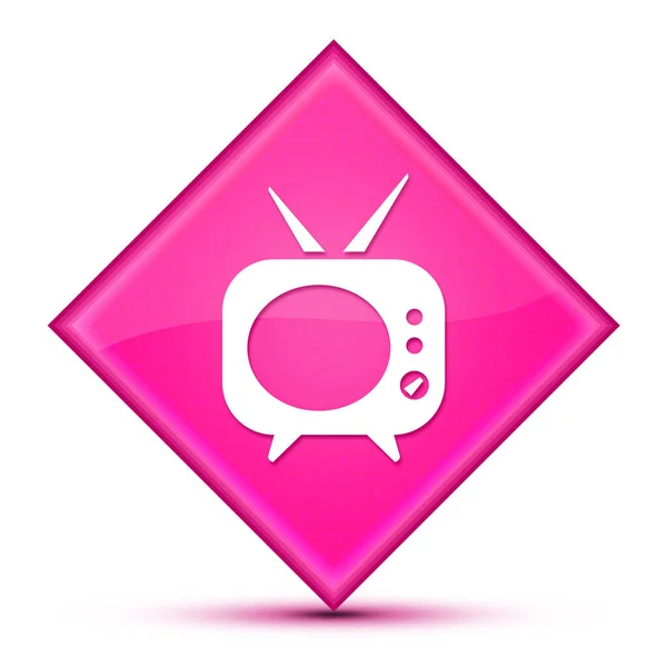 Иконка Telivision Выделенная Специальной Розовой Кнопке Бриллиантом — стоковое фото