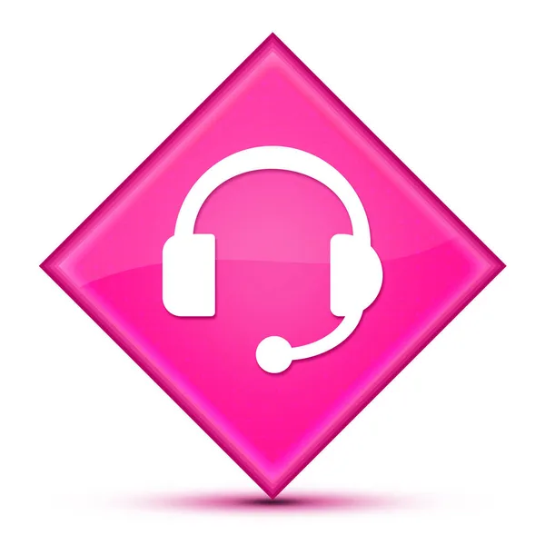 Headphone Icon Isolated Special Pink Diamond Button Abstract Illustration — Stock Photo, Image