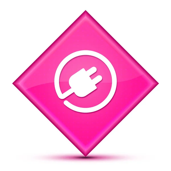 Elektrische Stekker Pictogram Geïsoleerd Speciale Roze Diamant Knop Abstracte Illustratie — Stockfoto