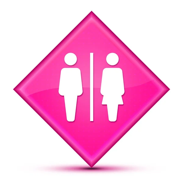 Restroom Sign Icon Isolated Special Pink Diamond Button Abstract Illustration — Stock Photo, Image