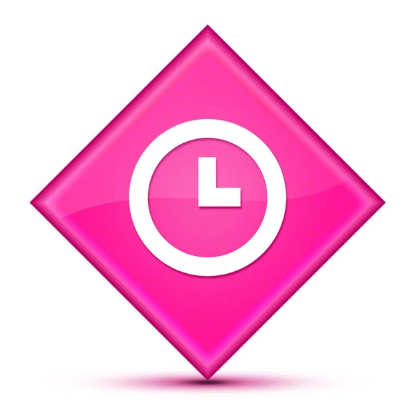 Иконка Часов Выделенная Специальной Розовой Алмазной Кнопке — стоковое фото
