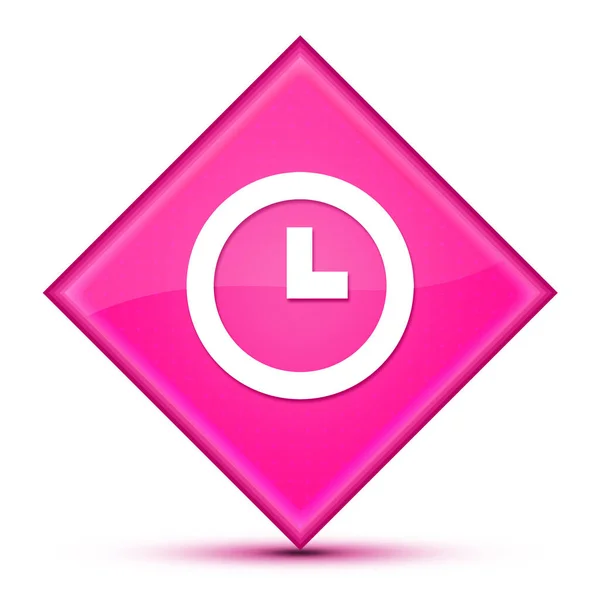 Clock Icon Isolated Special Pink Diamond Button Stract — 스톡 사진