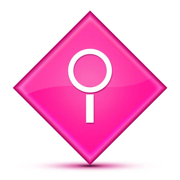 Піктограма Пошуку Ізольована Спеціальній Рожевій Діамантовій Кнопці Абстрактна Ілюстрація — стокове фото