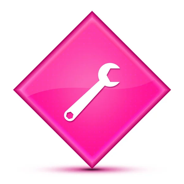 Spanner Ikon Isolerad Speciella Rosa Diamant Knapp Abstrakt Illustration — Stockfoto