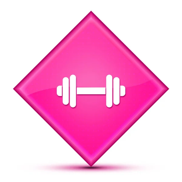 Dumbbell Icon Isolated Special Pink Diamond Button Abstract Illustration — Stock Photo, Image