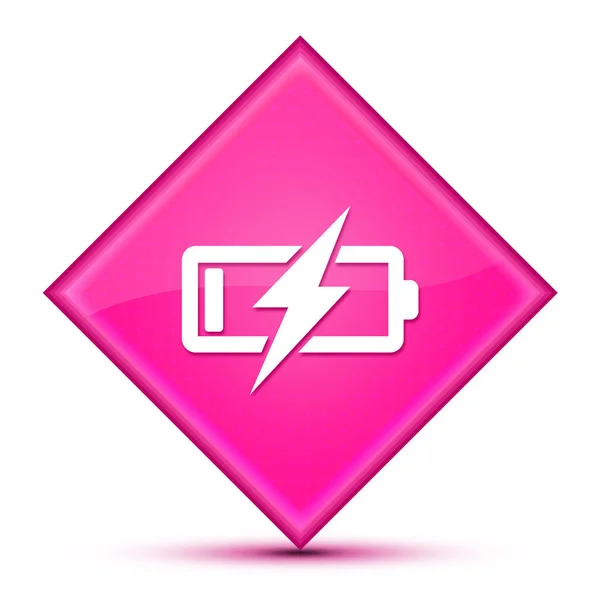 Ikona Ładowania Baterii Izolowane Specjalny Różowy Diament Przycisk Abstrakcyjny Ilustracja — Zdjęcie stockowe