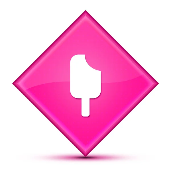 추상적 다이아몬드 버튼에 분리되어 아이스크림 아이콘 — 스톡 사진