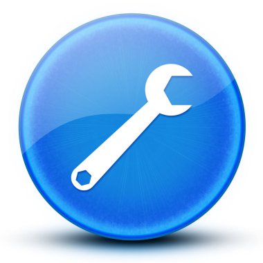 Anahtarın göz kamaştırıcı mavi yuvarlak düğmesi soyut resimleme