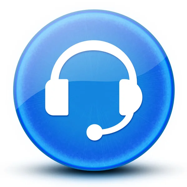 Headphone Eyeball Glossy Elegant Blue Button Abstract Illustration — Stock Photo, Image