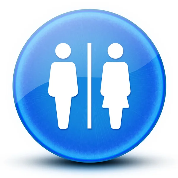 Banheiro Sinal Globo Ocular Brilhante Elegante Azul Botão Redondo Ilustração — Fotografia de Stock