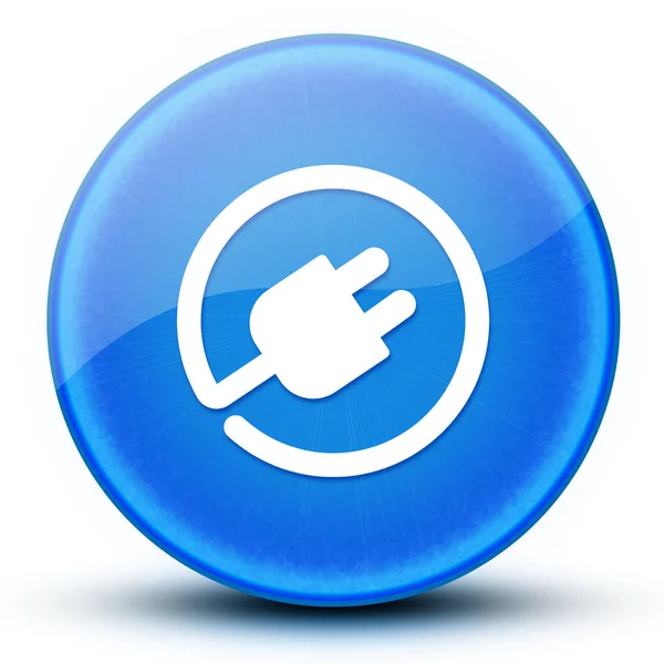 Electric Plug Eyeball Glossy Elegant Blue Button Abstract Illustration — Stock Photo, Image