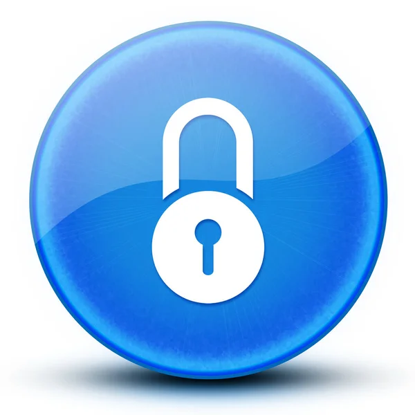 Lock Eyeball Glossy Elegant Blue Button Abstract Illustration — Stock Photo, Image