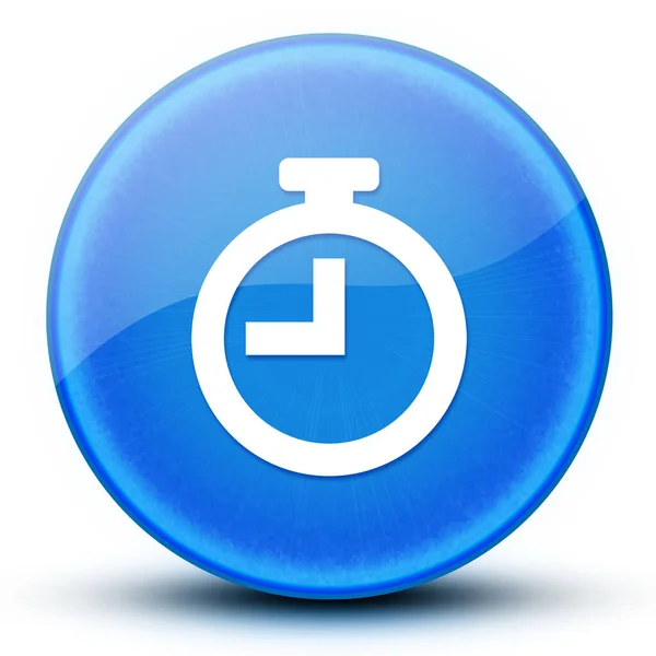 Timer Globe Oculaire Brillant Élégant Bouton Rond Bleu Illustration Abstraite — Photo