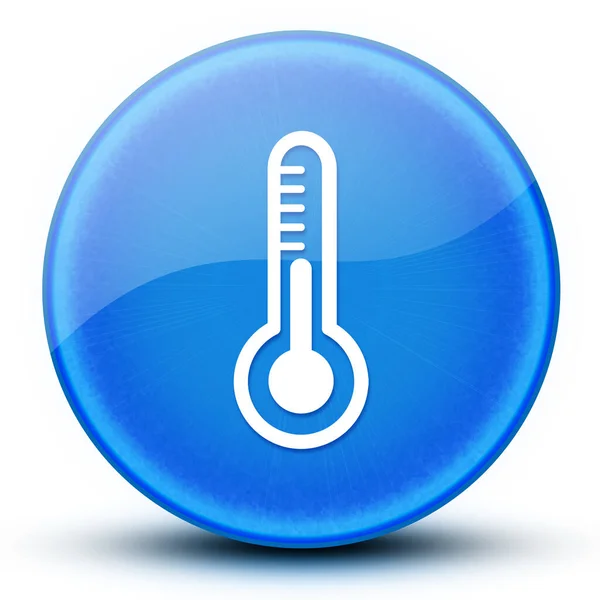 Thermometer Oogbol Glanzend Elegant Blauw Ronde Knop Abstracte Illustratie — Stockfoto
