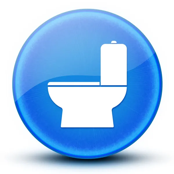 Toilet Eyeball Glossy Blue Button Abstract Illustration — Stock Photo, Image
