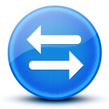 Okun parlak mavi yuvarlak düğmesini soyut illüstrasyonla transfer et