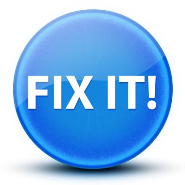 Tamir et! göz kamaştırıcı zarif mavi yuvarlak düğme soyut resimleme