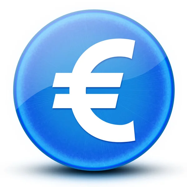 Euro Sinal Globo Ocular Brilhante Elegante Azul Botão Redondo Ilustração — Fotografia de Stock