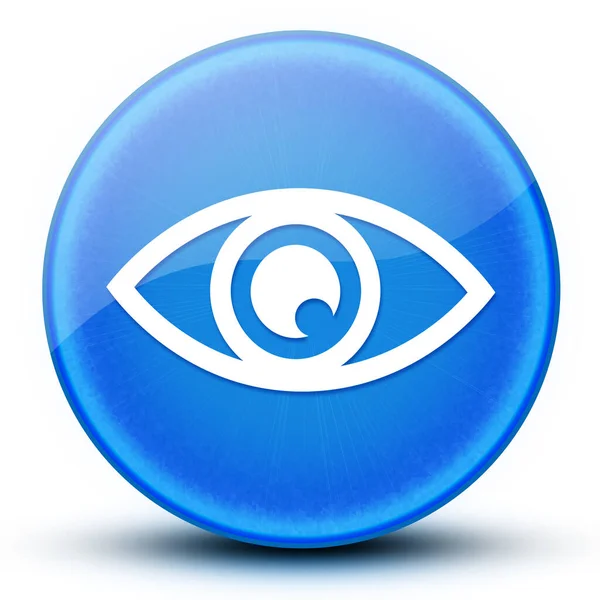 Göz Küresi Parlak Mavi Yuvarlak Düğme Soyut Illüstrasyon — Stok fotoğraf
