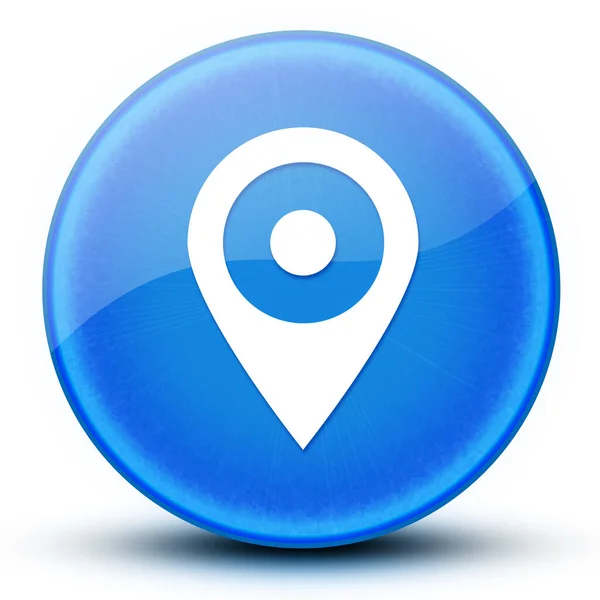 Розташування Штифт Очне Глянцева Елегантна Синя Кругла Кнопка Абстрактна Ілюстрація — стокове фото