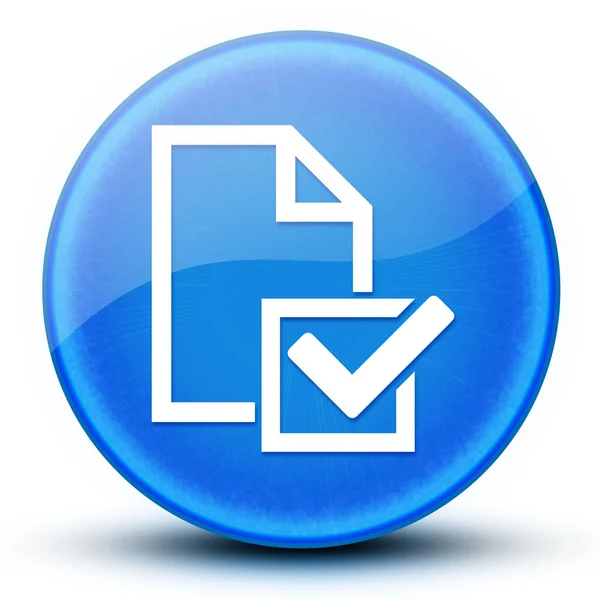 Survey Checklist Icon Oči Lesklé Elegantní Modré Kulaté Tlačítko Abstraktní — Stock fotografie