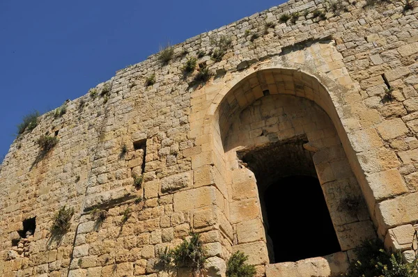 Entrada Principal Para Ruínas Fortaleza Cruzada Chateau Neuf Metsudat Hunin — Fotografia de Stock