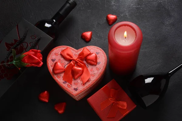 Concepto Amor Para Día San Valentín Con Momento Dulce Romántico — Foto de Stock