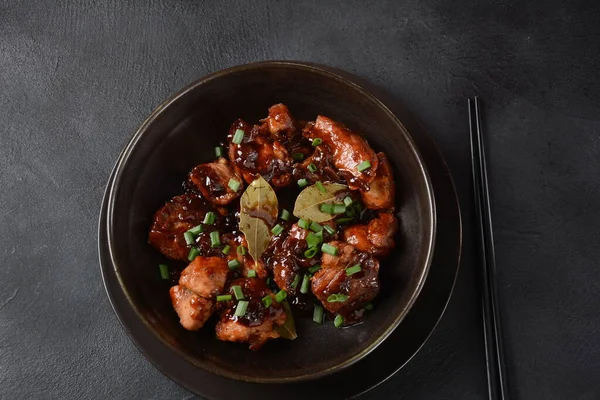 Cerdo Casero Filipino Adobo Con Arroz Blanco Primer Plano Estilo — Foto de Stock