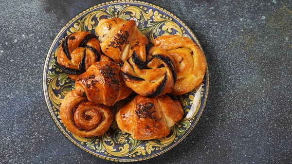 Franse Gebak Israël Broodjes Zoete Deegwaren Croissants — Stockfoto